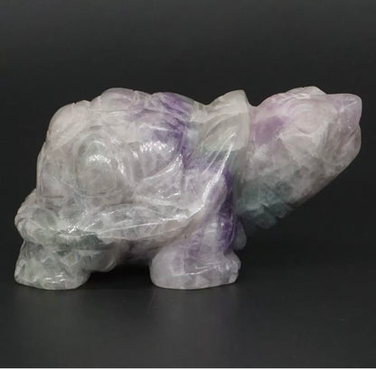 Natural Rainbow Fluorite Turtle