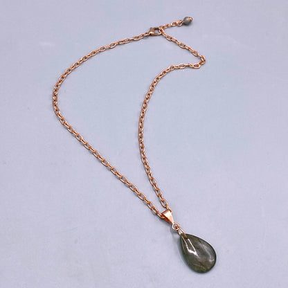 Labradorite gemstone and Copper chain necklace