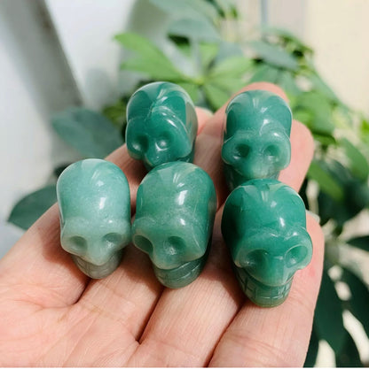 Natural Green Aventurine Mini Skull Crystal Figurine