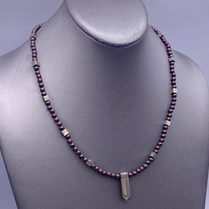 Garnet and Pyrite Necklace