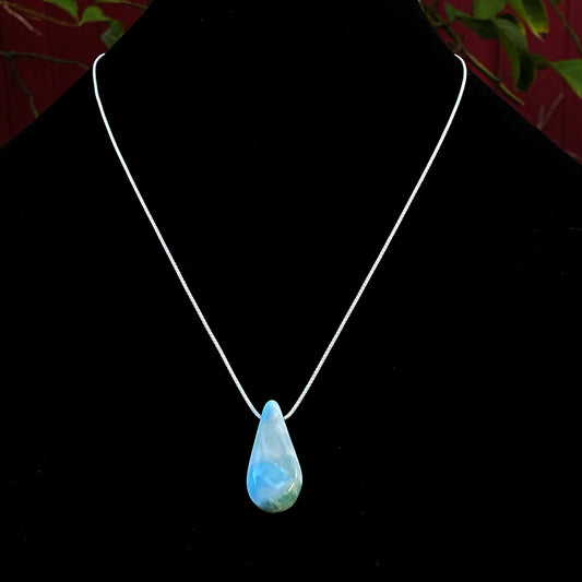 Larimar gemstone Pendant on Sterling Silver