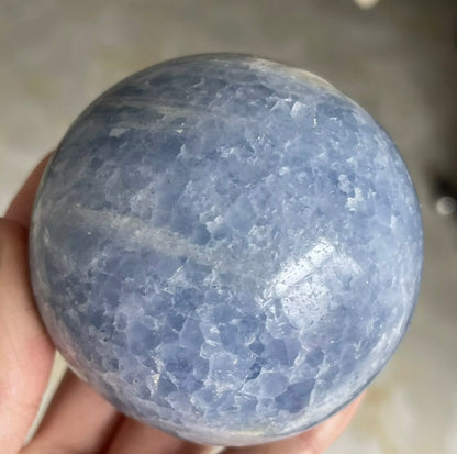 Natural Polished Blue Celestite gemstone Sphere