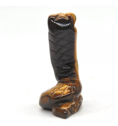 Natural Tiger Eye Crystal Snake Figurine