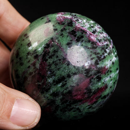 Natural Ruby Zoisite Crystal Ball Sphere