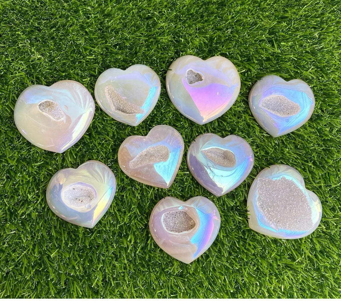 Angel Aura Agate gemstone Crystal Heart