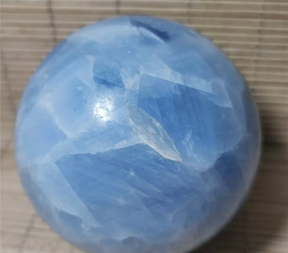 Natural Blue Calcite Gemstone Crystal Sphere