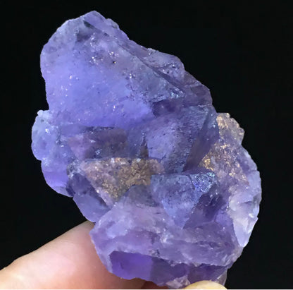 Natural Translucent Purple Octahedral Fluorite Crystal Mineral Specimen semiprecious gemstone