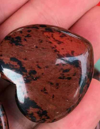 Natural red obsidian heart