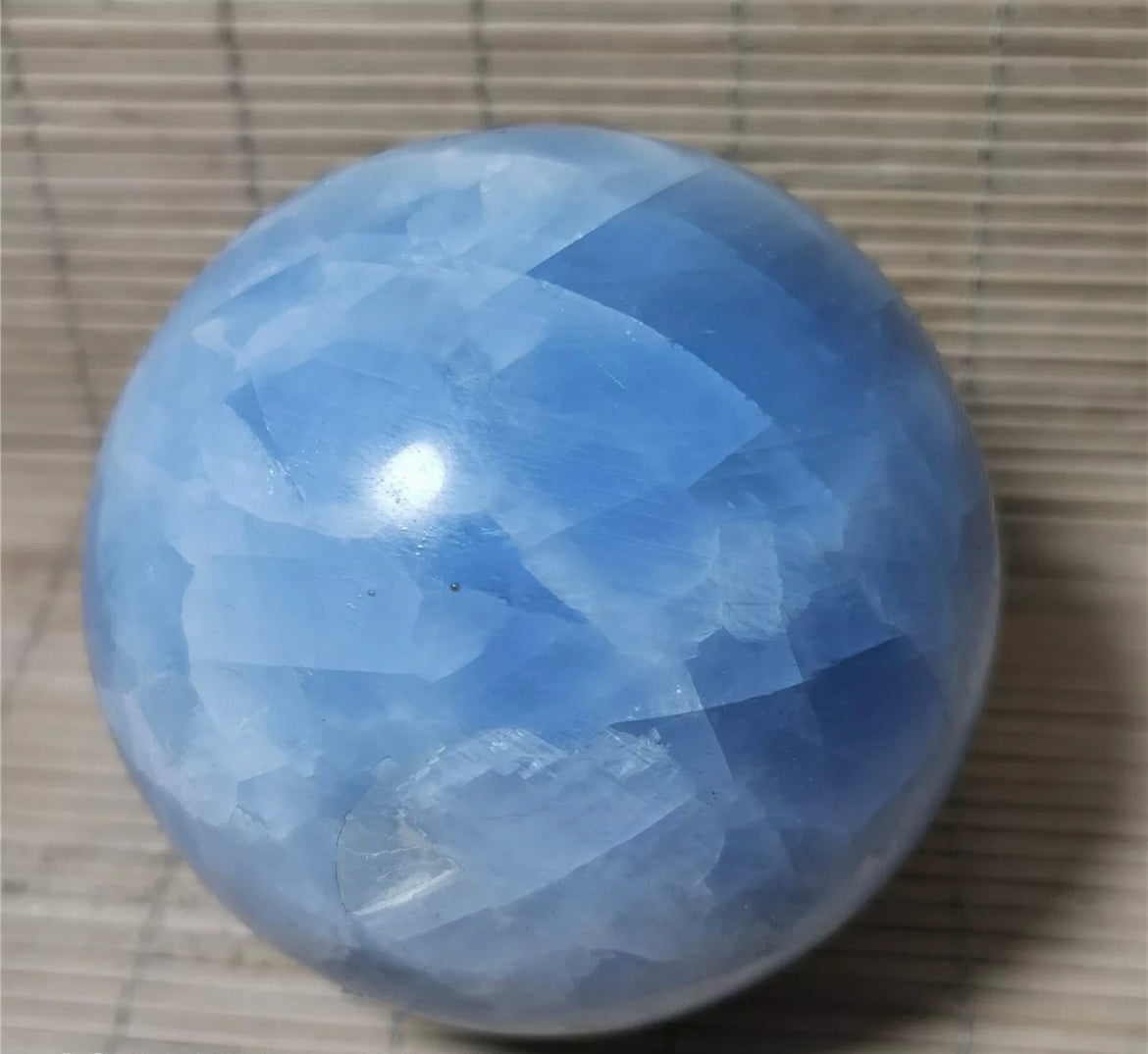 Natural Blue Calcite Gemstone Crystal Sphere