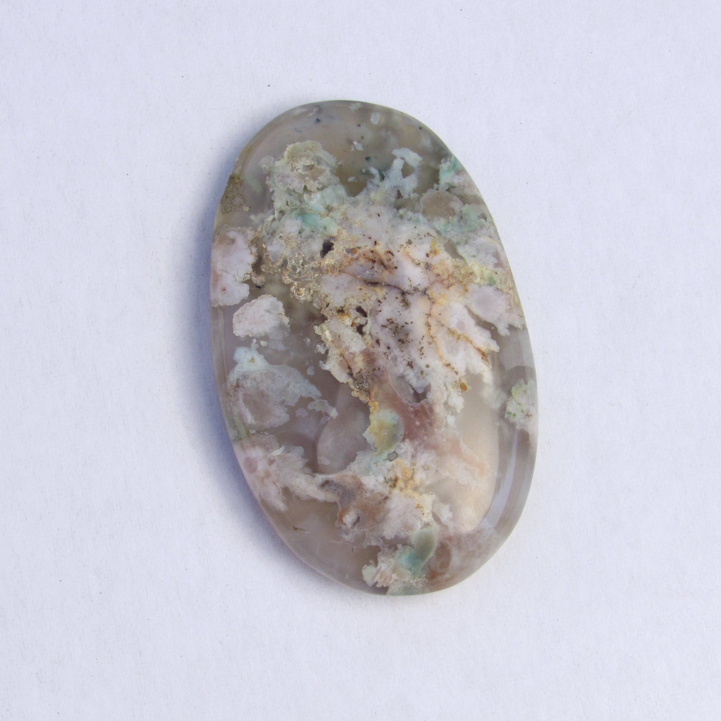 Natural Pink Sakura Flower Agate Palm Stone