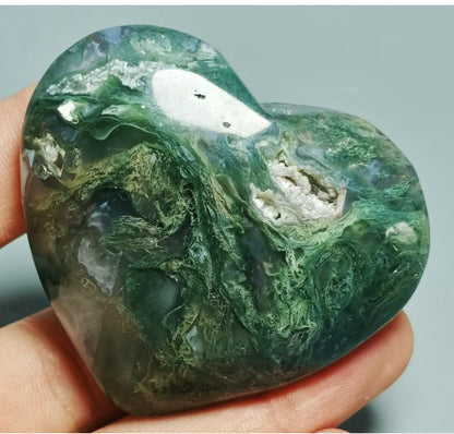 NATURAL Moss Agate heart