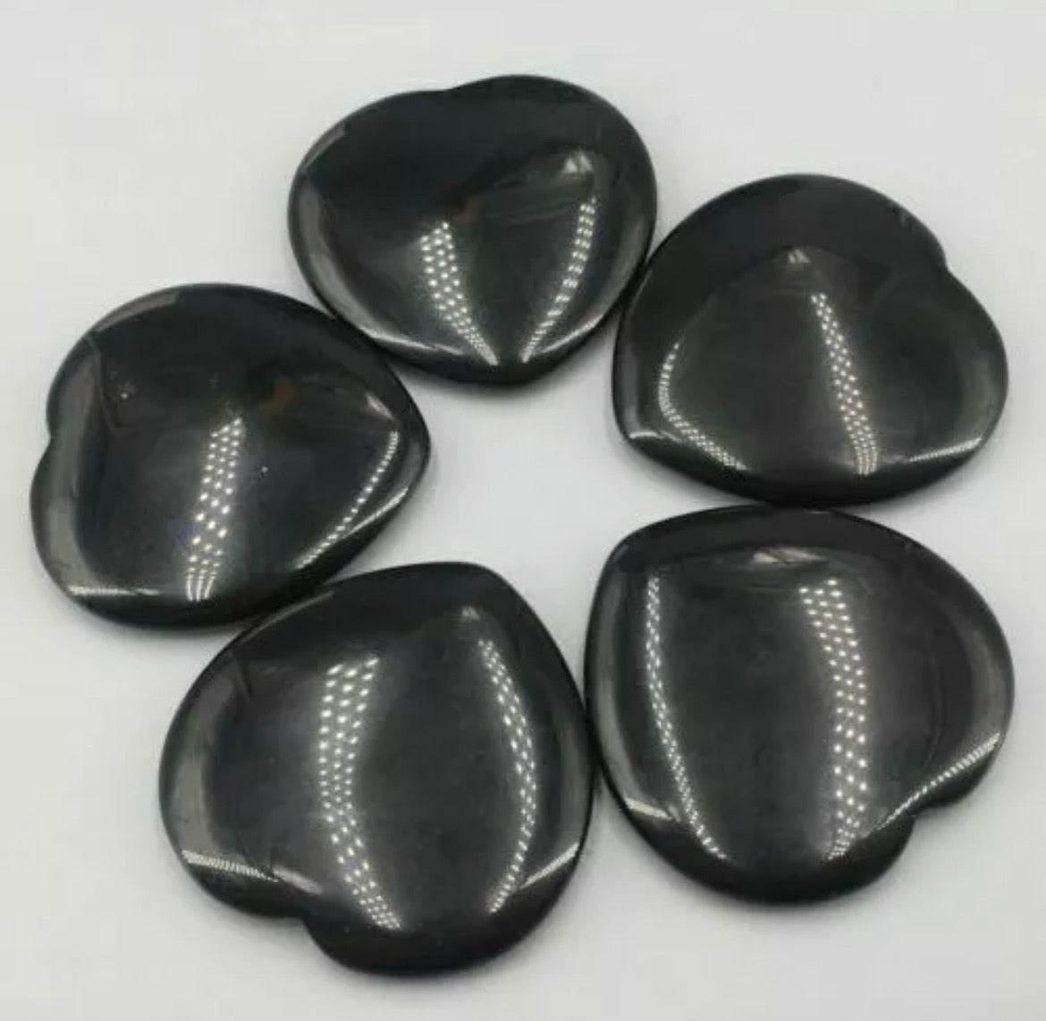 Natural Black Obsidian Heart Worry Stone