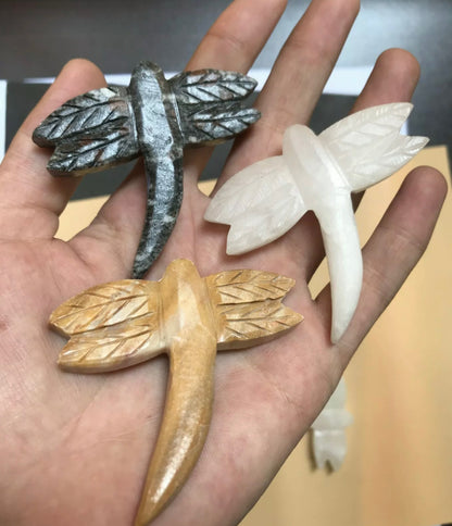 Gemstone Carved Dragon Flies