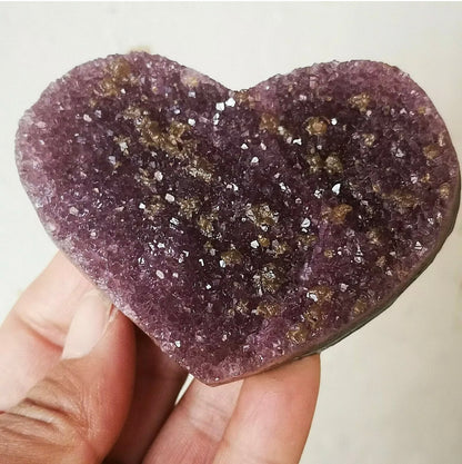 Uruguayan Amethyst Geode Clusters Heart Crystal 100% Natural