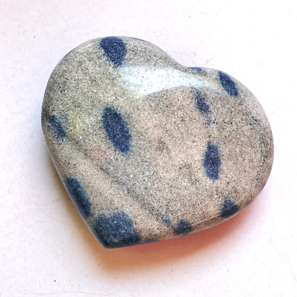 Natural Blue AZURITE in K2 JASPER heart Rare Find