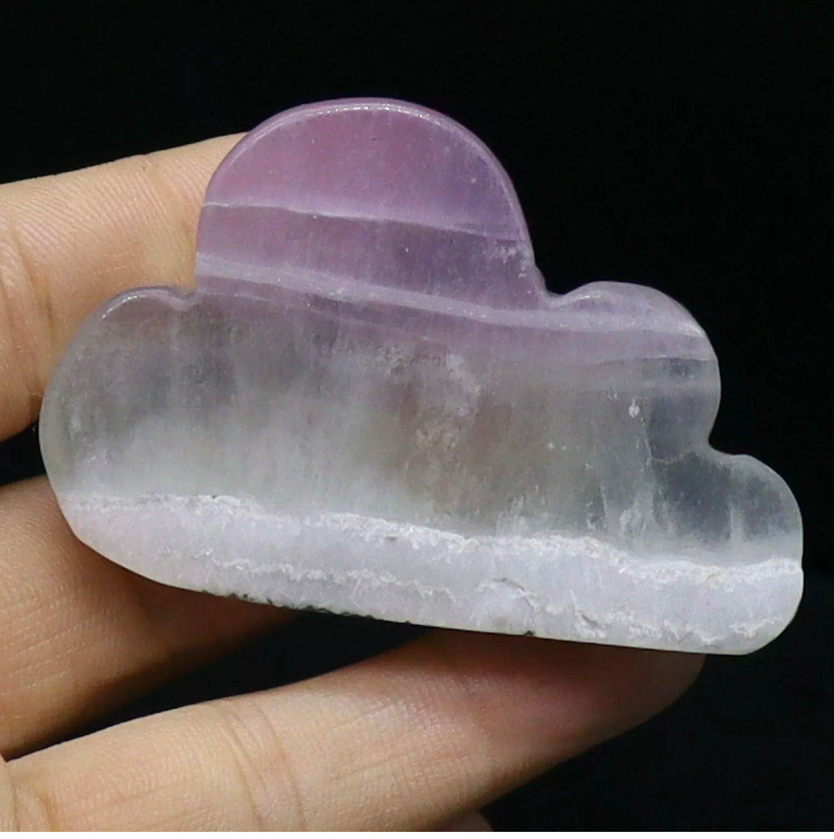 Natural Fluorite gemstone Carved Cloud