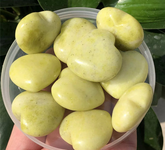 Natural Lemon Jade Hearts