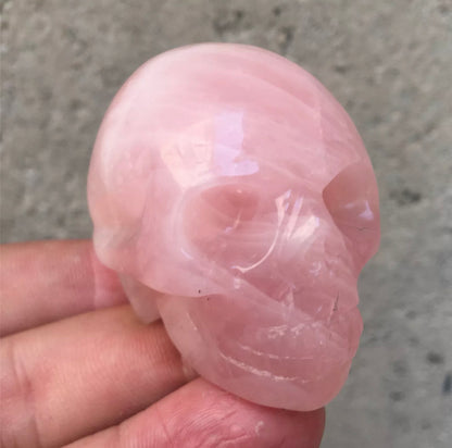 Natural Rose Quartz gemstone Skull