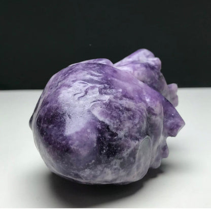 Natural lepidolite aka lilac stone Crystal Mineral Specimen. Hand-carved.Exquisite Heart organ gemstone semiprecious