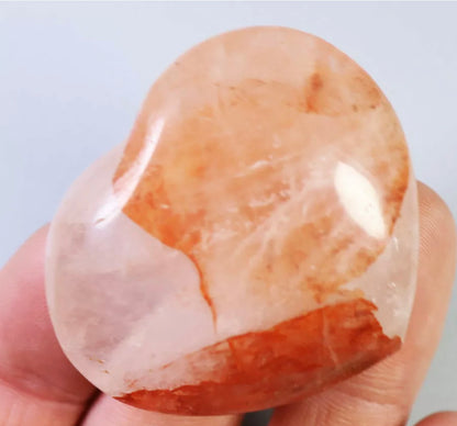 Natural Fire Hematoid Quartz Heart