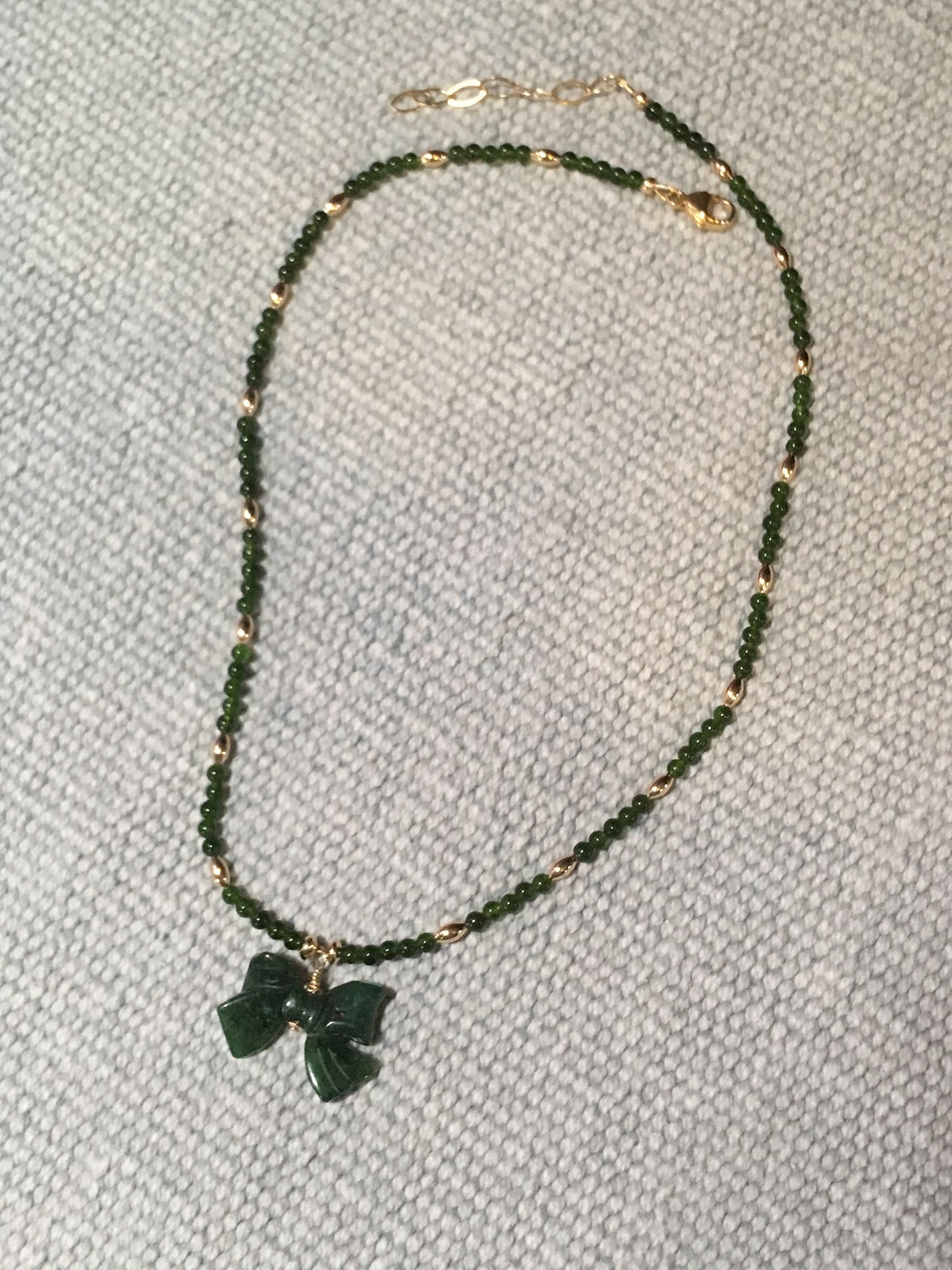 Women’s Jade nad Aventurine Bow Necklace