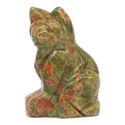 Natural Unakite Kitty Cat