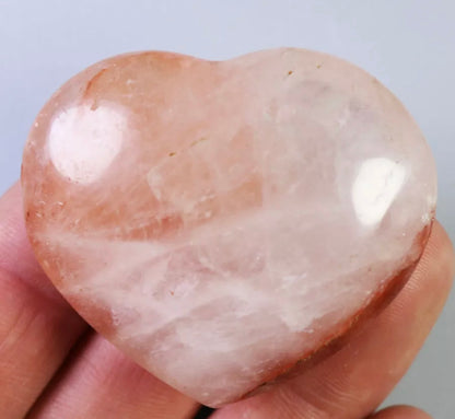 Natural Fire Hematoid Quartz Heart