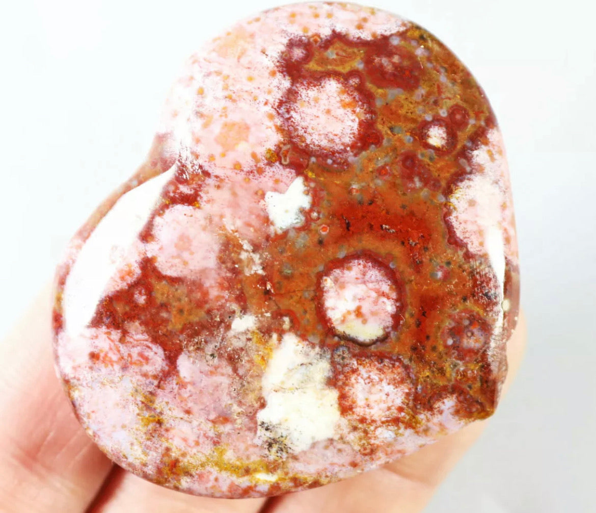 Amazing Ocean Jasper Geode Heart