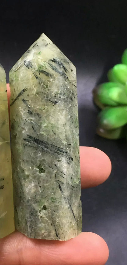 Natural Prehnite Crystal Wand