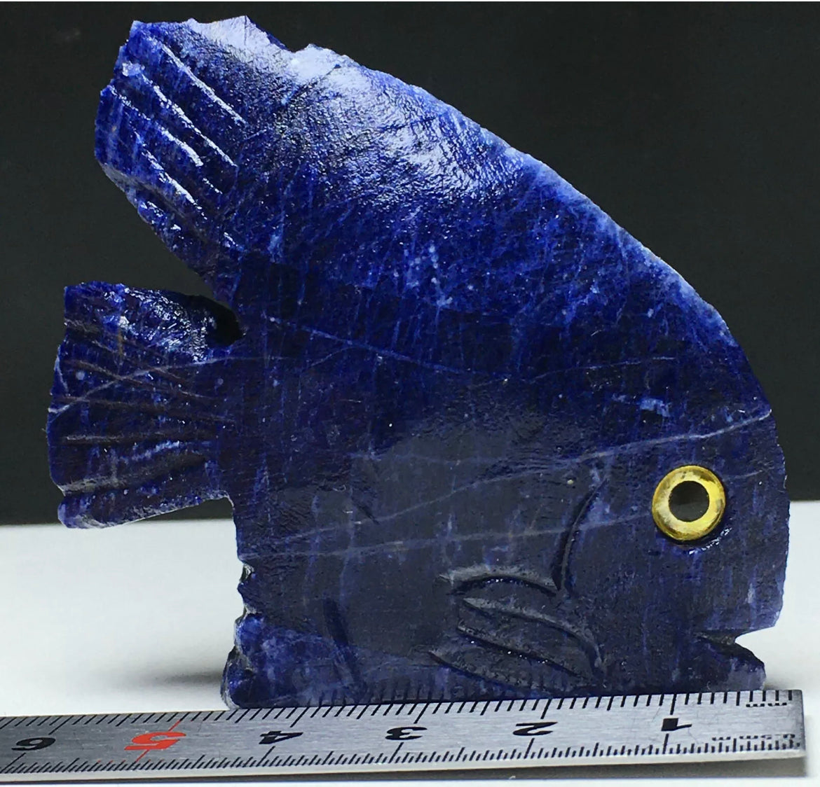 Natural Sodalite gemstone Fish Figurine