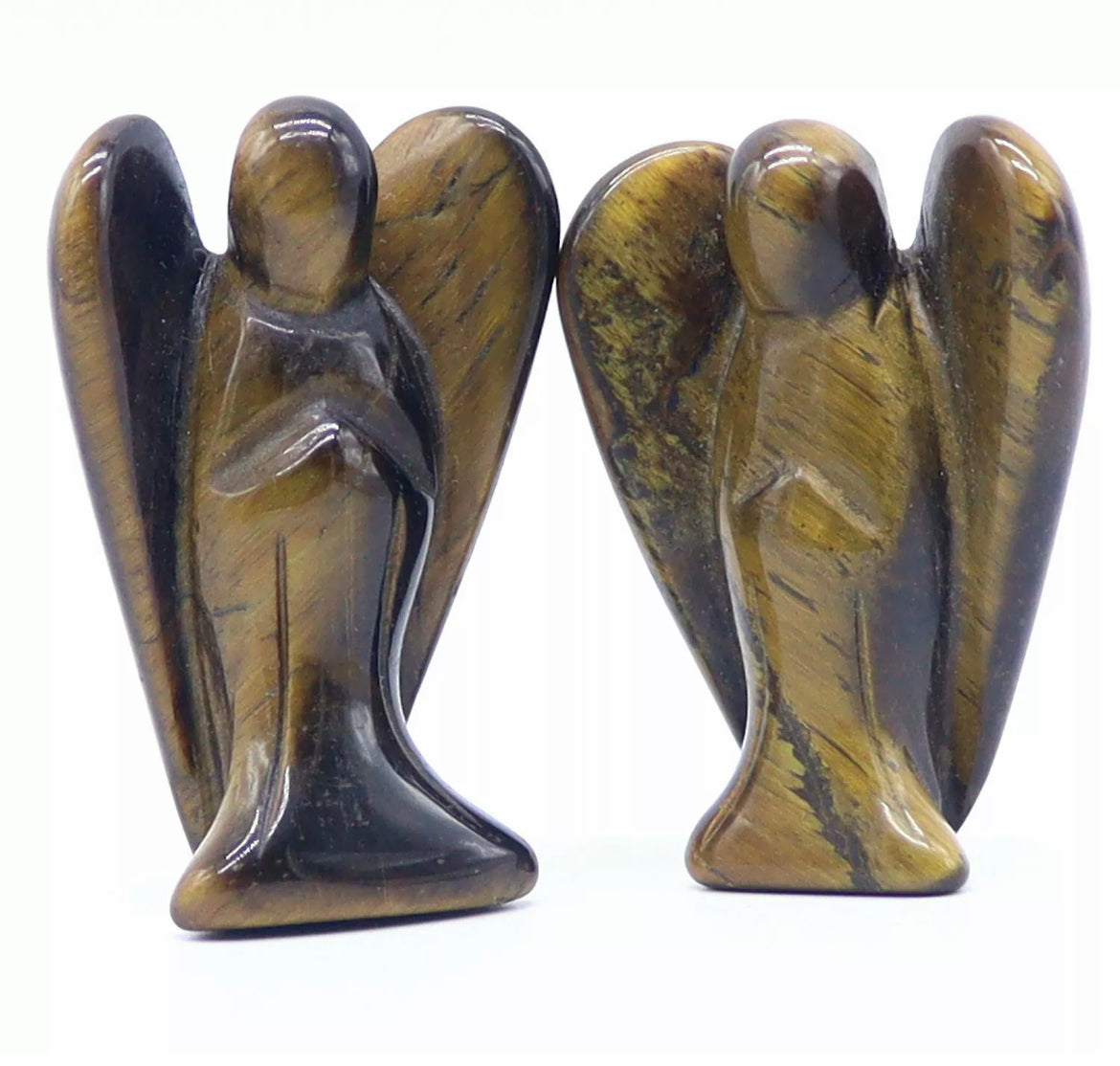 Natural Tiger Eye Carved Angel Figurine