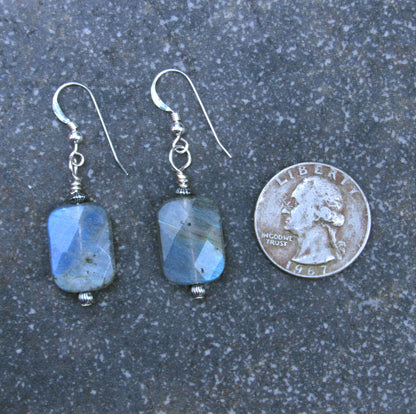 Labradorite Gemstone and Sterling Silver Earrings