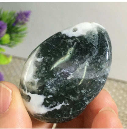 Natural Free Form Moss Agate Gemstone Semiprecious Rock