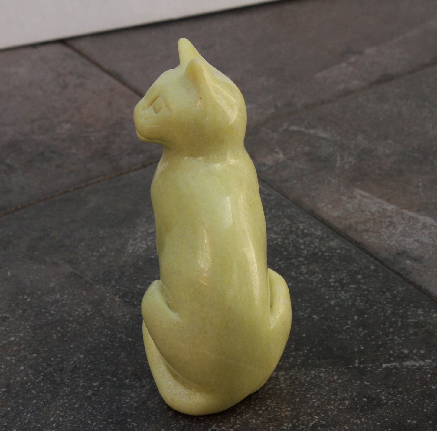 Large Lemon Jade Cat Figurine