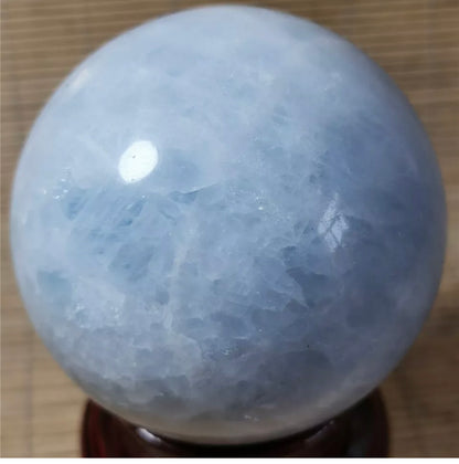 Natural Blue Calcite Gemstone Crystal Sphere