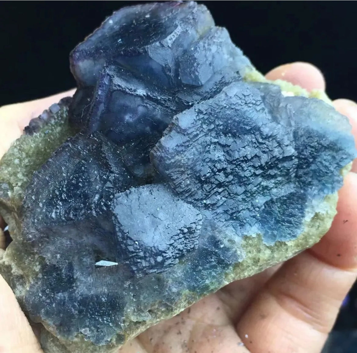 Rare Transparent Blue Cube Fluorite gemstone & Crystal Mineral Specimen