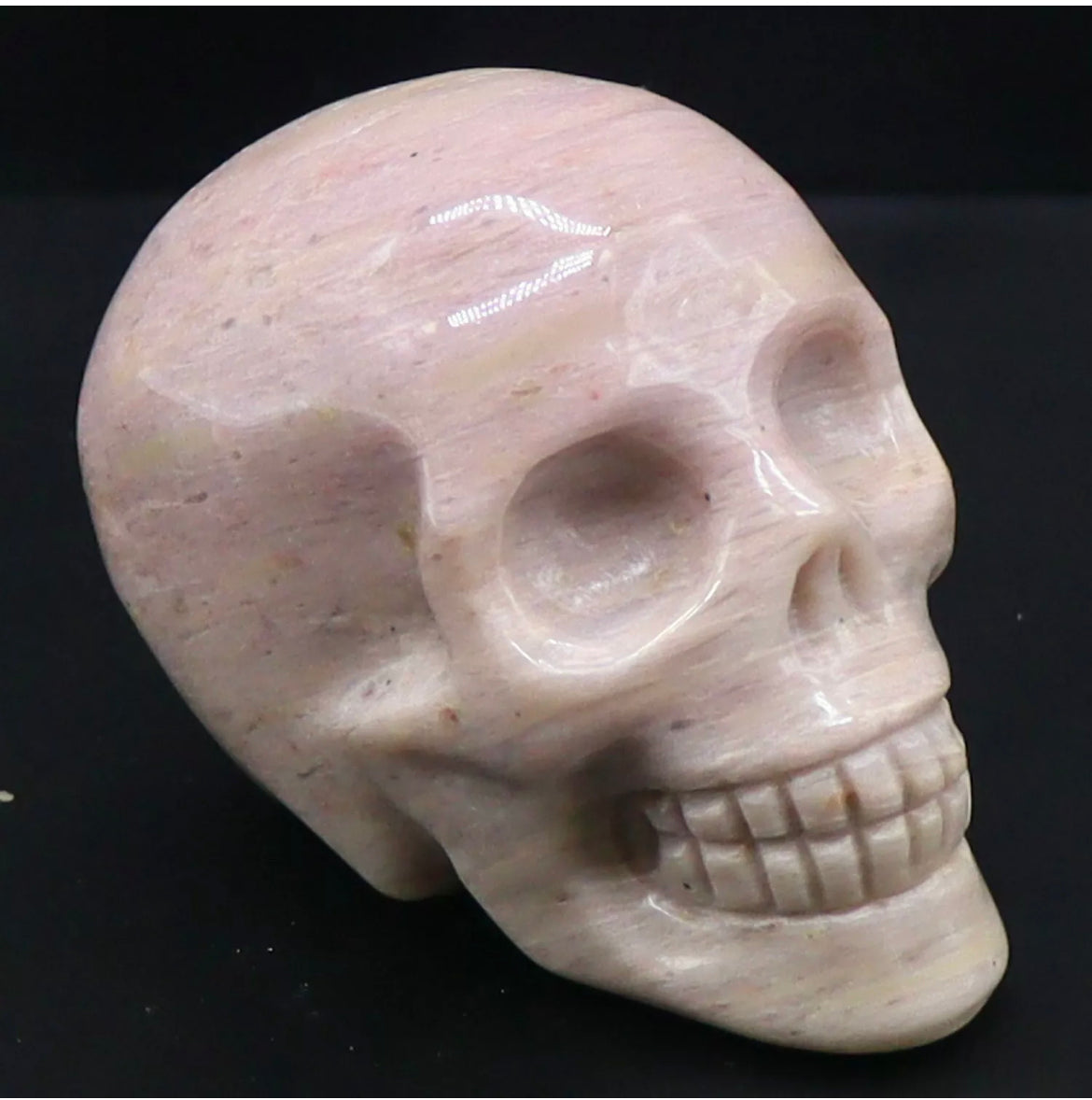 Natural Rhodonite Skull