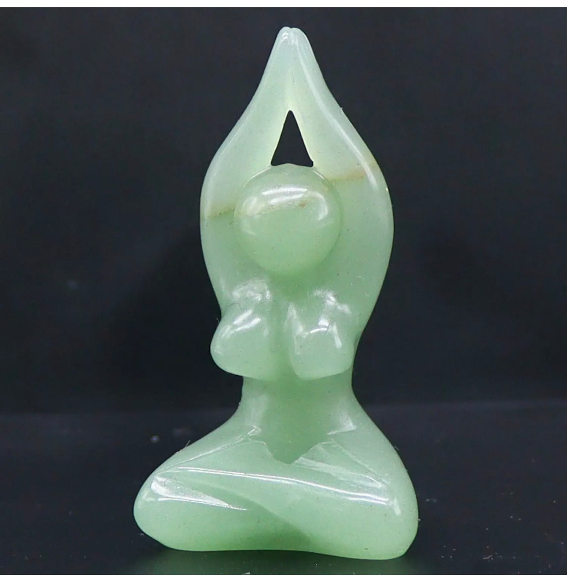 Natural Green Jade Yoga Lady Figurine