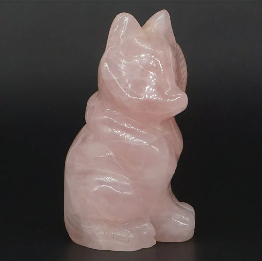 Natural Rose Quartz Fox