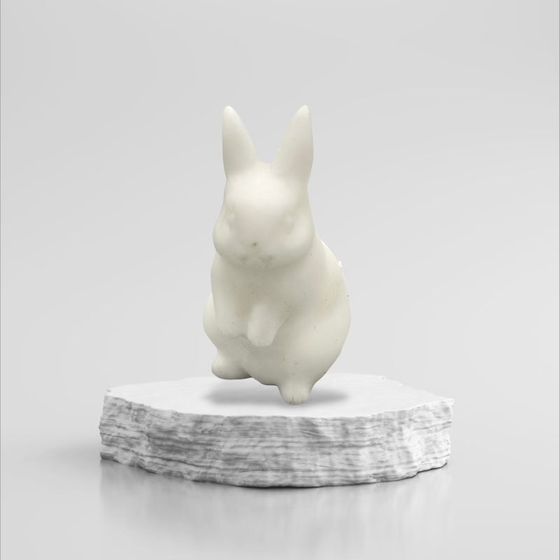 White Jade Bunny Rabbit Figurine