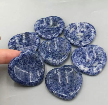 Blue Spot Jasper Heart Worry Stone