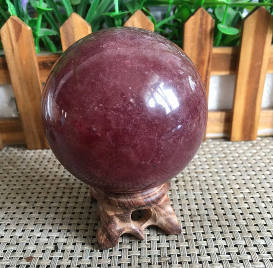 Strawberry Quartz gemstone Sphere
