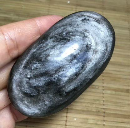 Natural Silver Obsidian Polished Stone