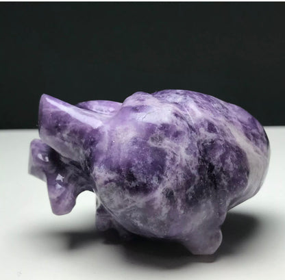 Natural lepidolite aka lilac stone Crystal Mineral Specimen. Hand-carved.Exquisite Heart organ gemstone semiprecious