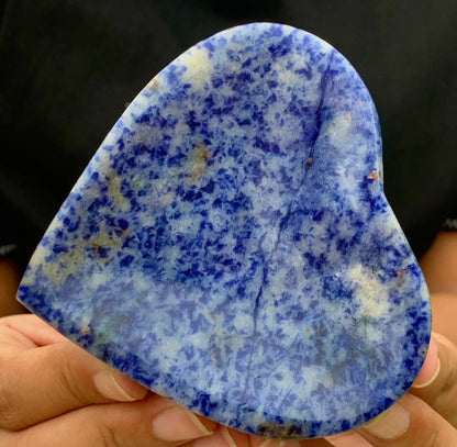 Natural sodalite gemstone heart shaped crystal