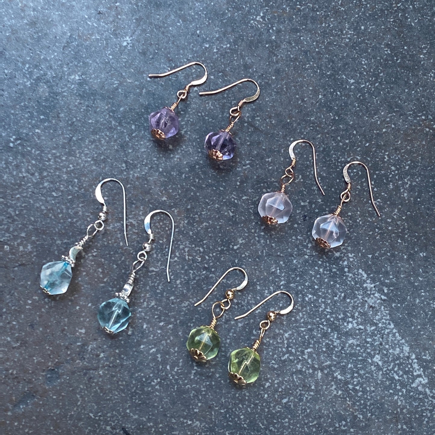 Natural Topaz Gemstone Drop Earrings