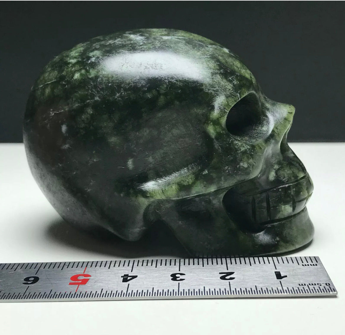 Natural Green Jade Skull