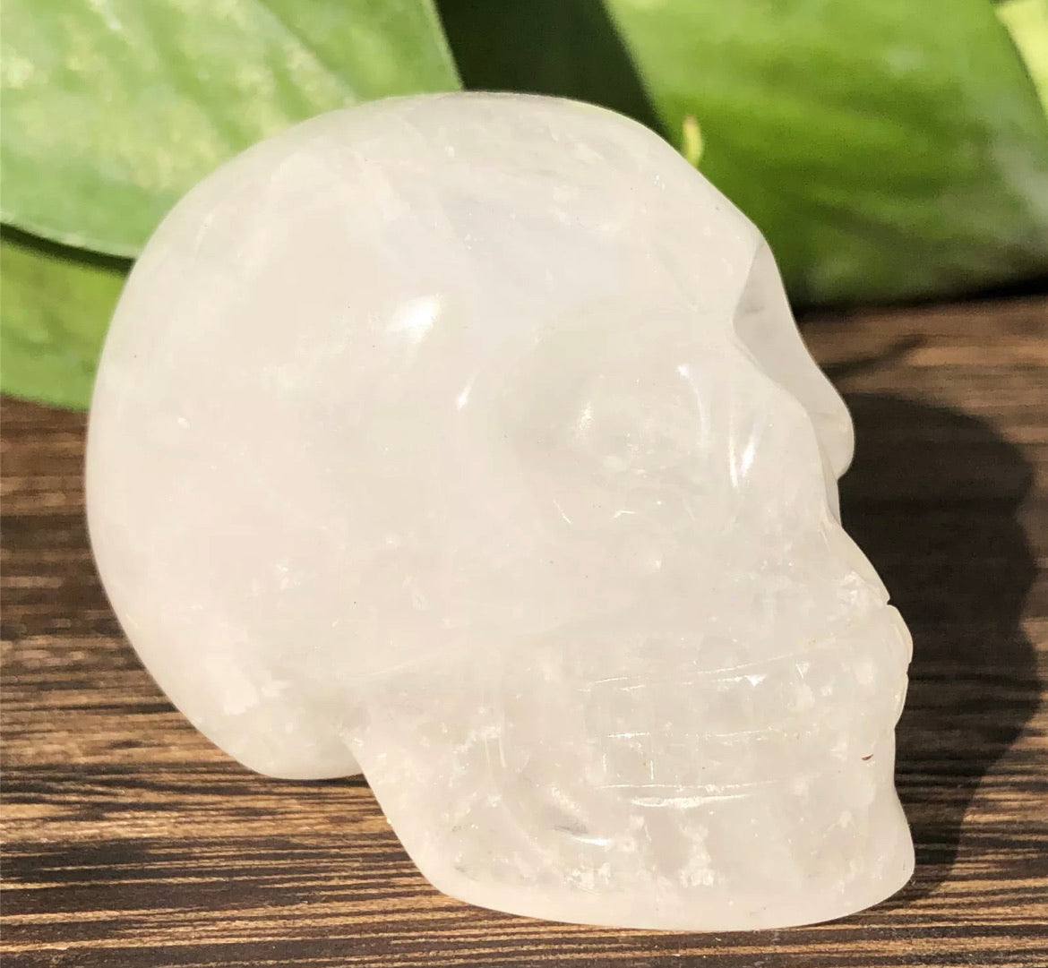 Natural Clear Quartz gemstone Skull