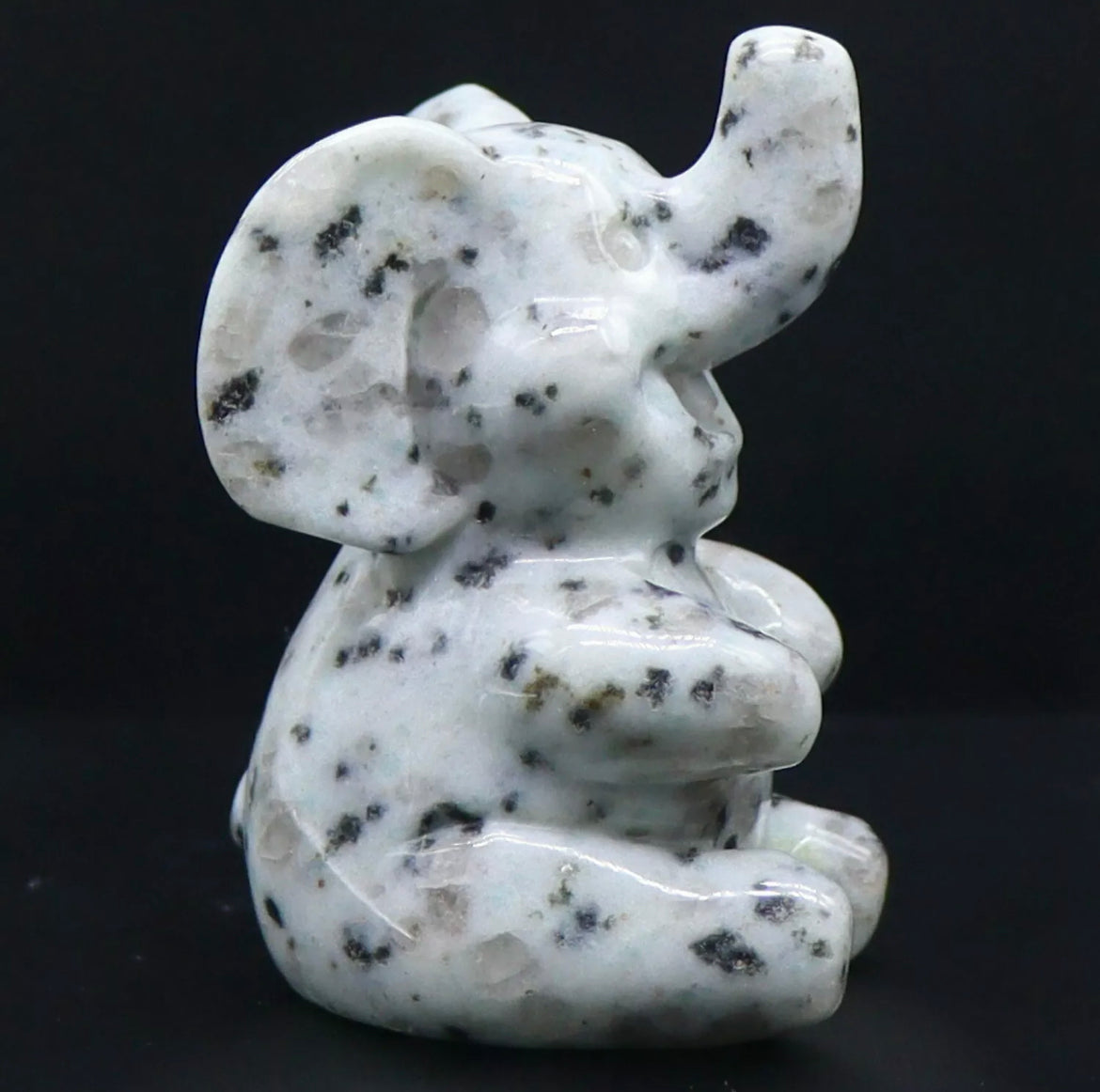 Natural Carved Sesame Jasper Elephant