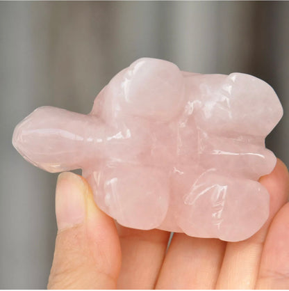 Natural Rose Quartz Turtle figurine